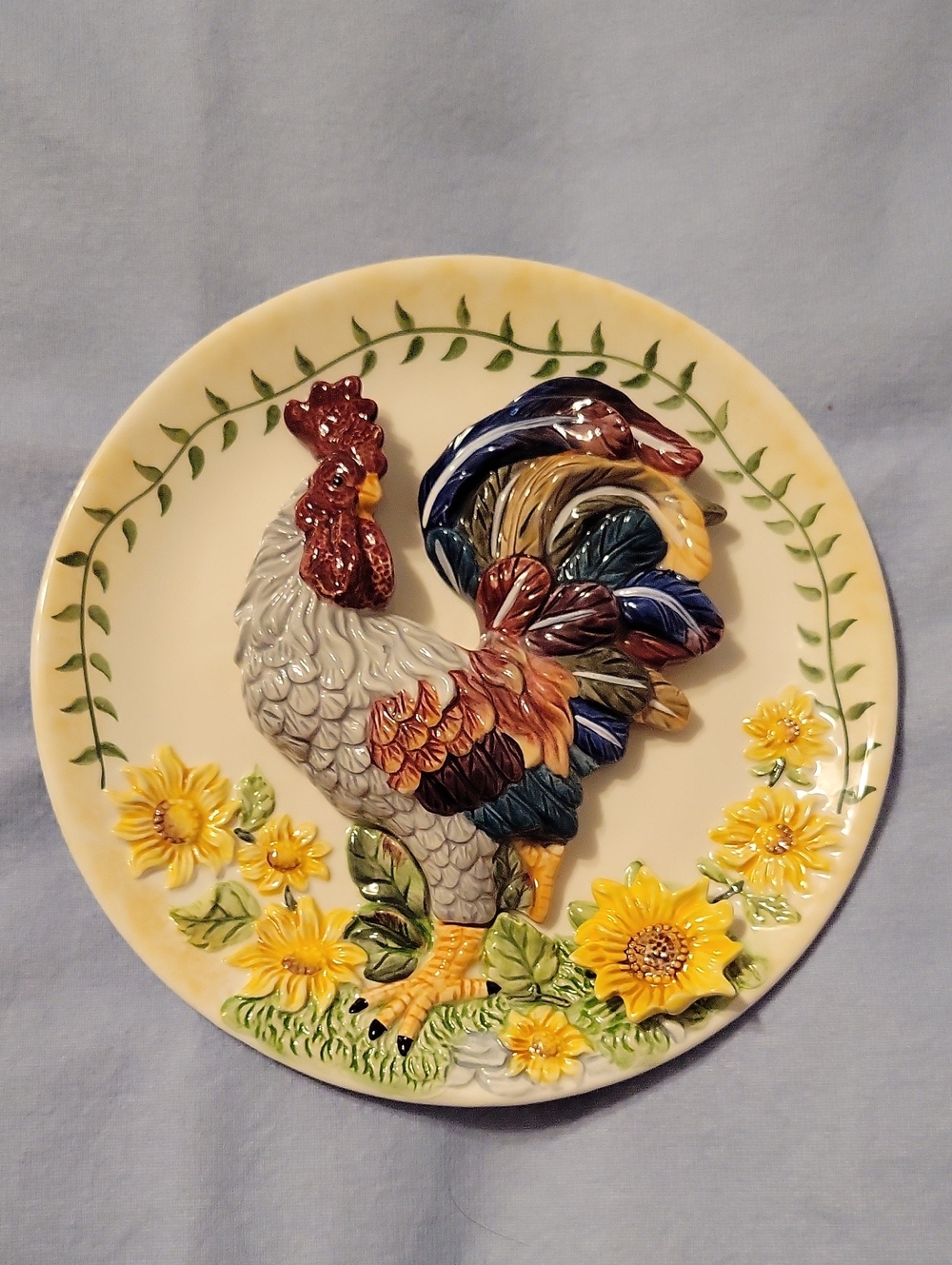 Decorative Rooster Wall Plate - Multicolor